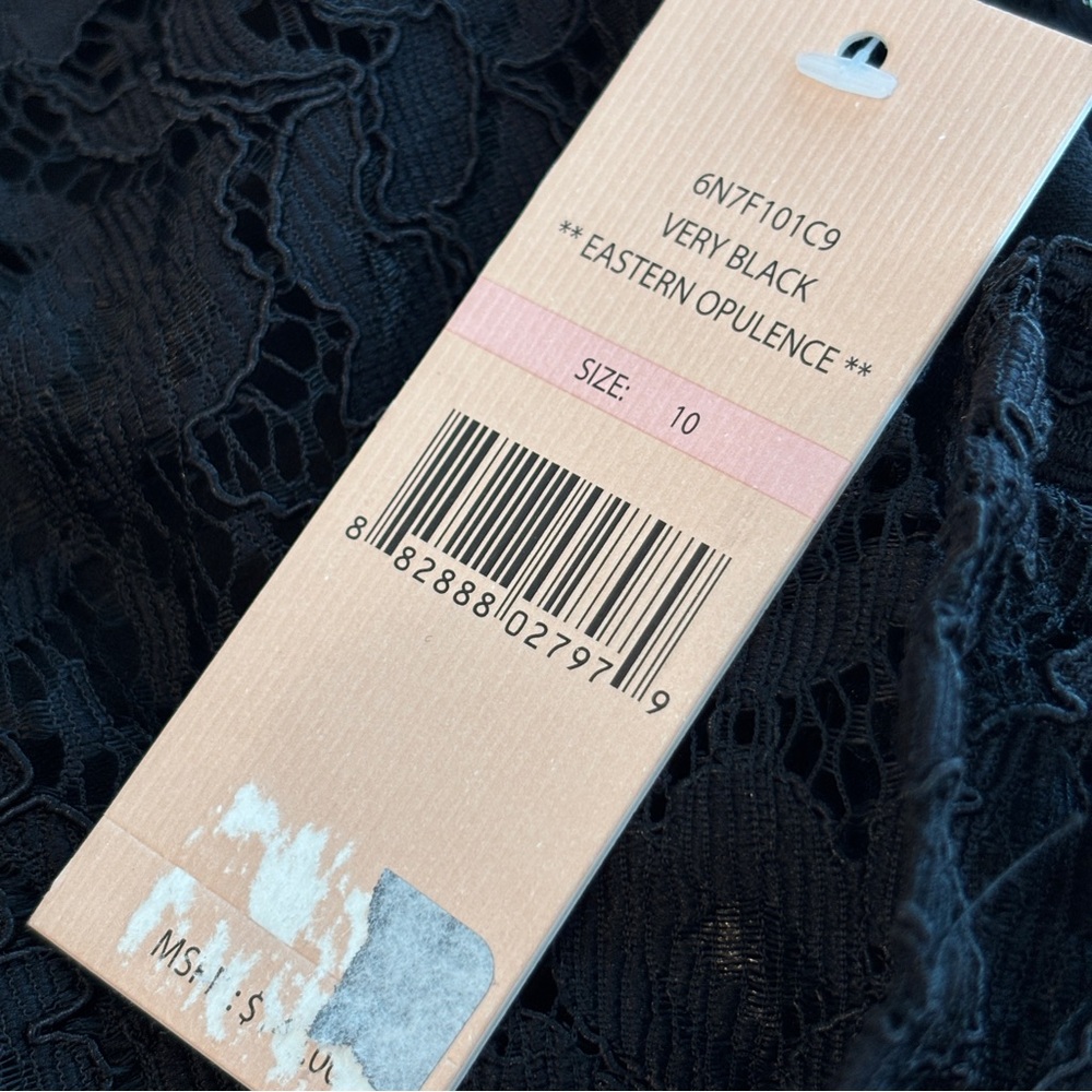 NEW NANETTE LEPORE Black Lace One Shoulder Dress Women’s 10 Cocktail Party NWT - Picture 11 of 16